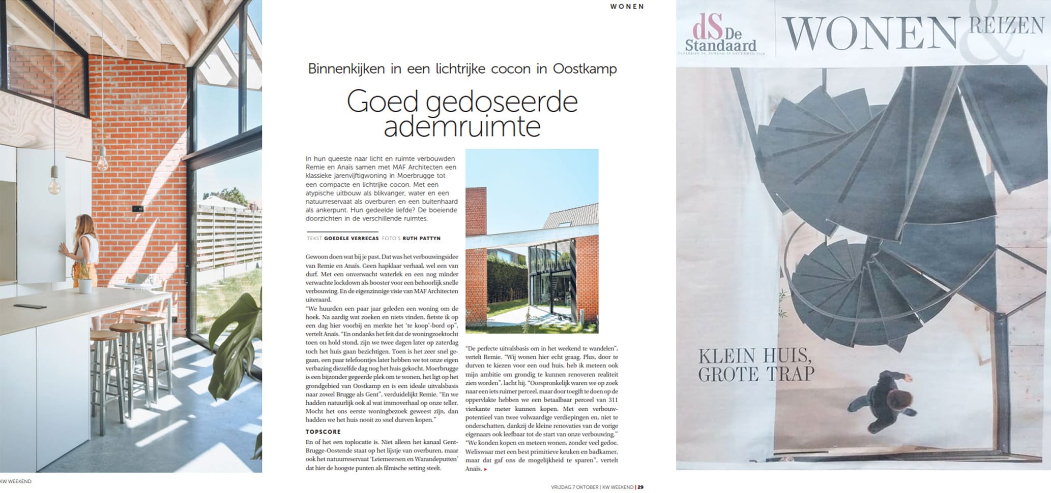 Goed gedoseerde ademruimte - De Standaard Wonen & Reizen over een lichtrijke cocon in Oostkamp.