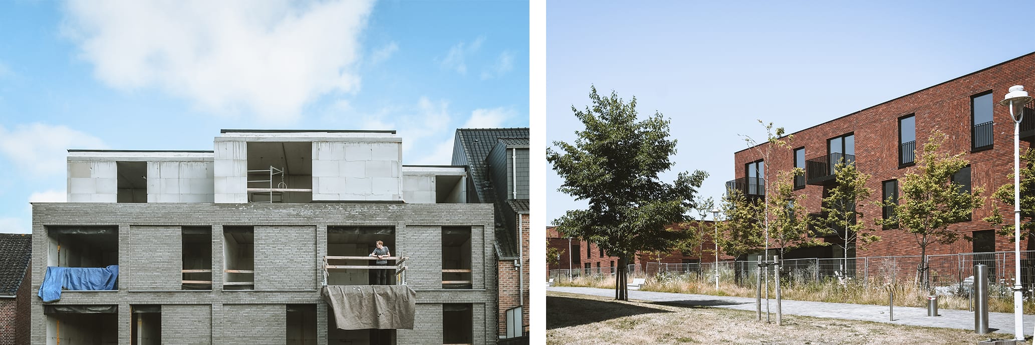 Bureauruimte van maf architecten met houten plafondbalken