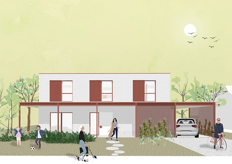 Projectbeeld Woning T&S Kuurne: privatieve woning, hedendaagse architectuur.